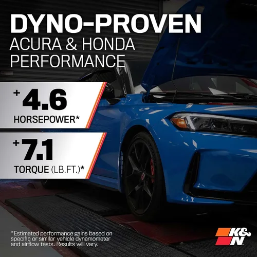 Vista 3 de K&N Sistema de admisión de aire frío: Filtro de aire de alto flujo, aumenta el rendimiento y la aceleración: Compatible con Acura/Honda 2023-2025