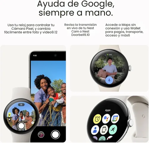 Vista 9 de [Usado] Google Pixel Watch 3 modelo 2024, reloj Android de 1.61 pulgadas (41 mm) con seguimiento de frecuencia cardíaca, Fitbit Advanced Running