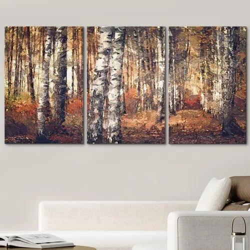 Vista 105 de wall26 Lienzo enmarcado para pared, juego de arte de acuarela pastel, paisaje rural, ilustraciones con formas abstractas, arte moderno, decorativo
