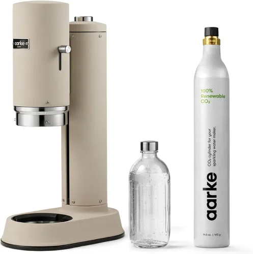 Vista 14 de Aarke Carbonator Pro, Máquina para Agua Espumosa y Carbonatada, Acero Inoxidable con Botella Reutilizable de Vidrio, Volumen 800 mL/27 fl oz
