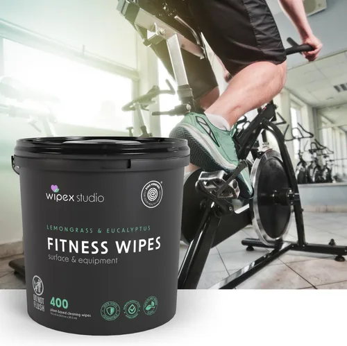 Vista 5 de Wipex Paquete de toallitas de limpieza para gimnasio – Verificado por EWG – Obtén 800 toallitas con (1) cubo de hierba de limón y eucalipto y (1)