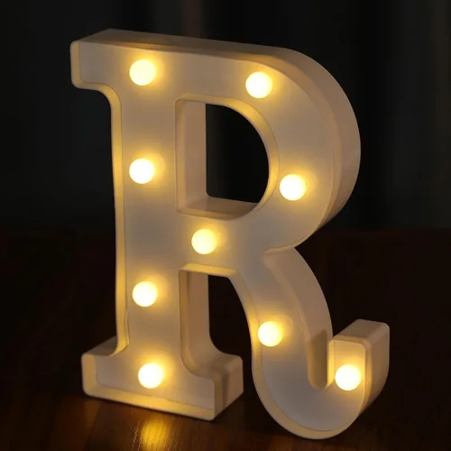 Vista 38 de Letras Iluminadas, Luces de Letras LED 26 del Alfabeto, Letra Iluminada Decorativa, Letras de Marquesina LED que Funcionan con Pilas para Fiesta