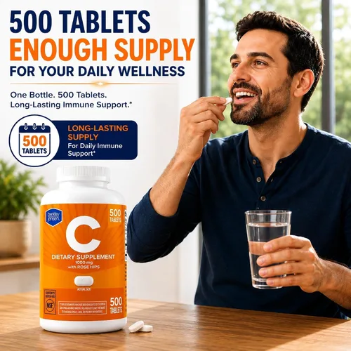 Vista 7 de berkley jensen 1000mg Vitamin C Supplement with Rose Hips, 500 Tablets
