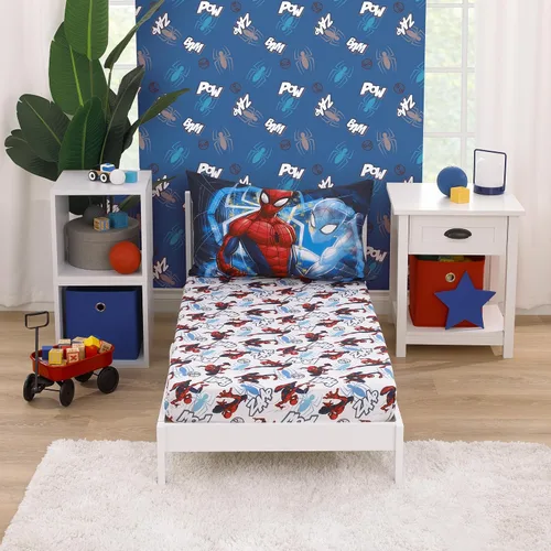 Vista 20 de Warner Brothers Batman The Caped Crusader - Juego de sábanas de 2 piezas para niños pequeños, sábana bajera ajustable y funda de almohada reversible