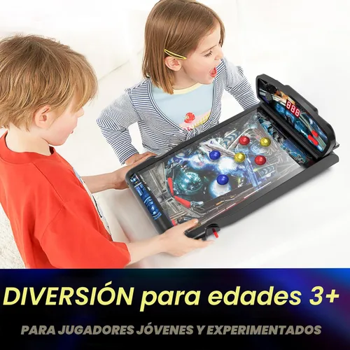 Vista 8 de New Era Pinball Game Black - Máquina interactiva de pinball de mesa o piso para niños y adultos - Puntuación LED, luces y sonidos, juego