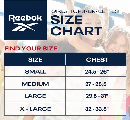 Vista 6 de Reebok Bralette para niña, sin costuras, espalda cruzada, con almohadillas extraíbles (paquete de 2)