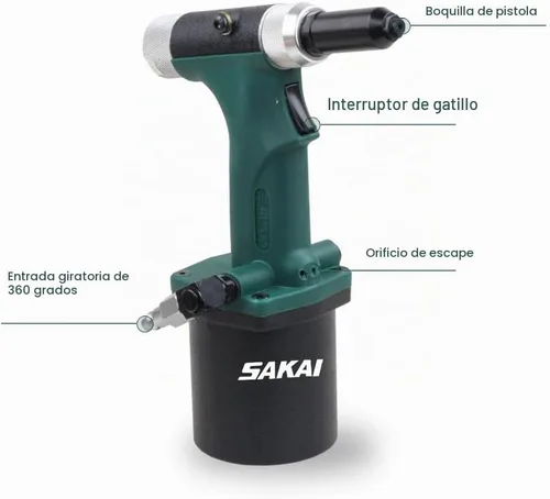 Vista 3 de SAKAI Sanhe - Remachadora hidráulica neumática S50 No es estilo de succión automática