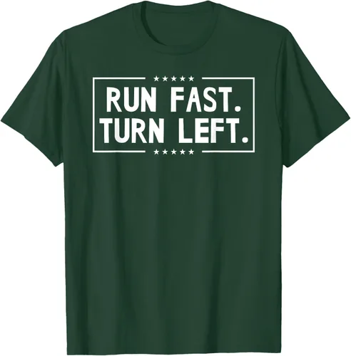 Vista 89 de Run Fast Turn Left - Camiseta para correr de pista y campo