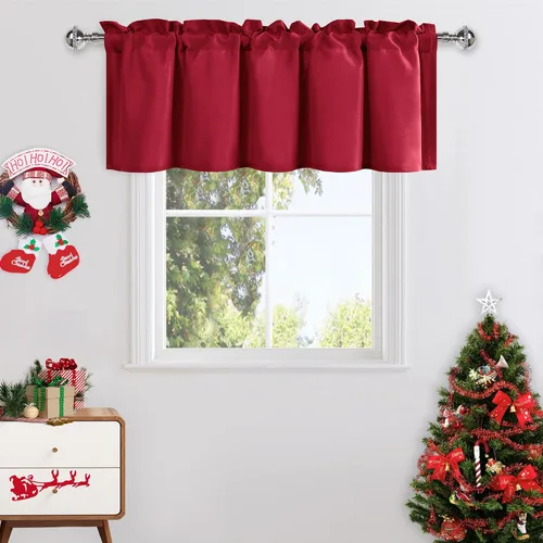 Vista 54 de DWCN Cortinas de Cenefa para Sala de Estar, Cocina, Baño/Sótano - Aqua Sólido, 1 Panel, 42 x 12 Pulgadas, Oscurecimiento de Habitación Solid Short