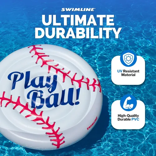 Vista 6 de Swimline - Flotador inflable de béisbol para piscina Deportes (Béisbol)