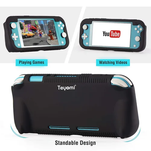Vista 4 de Teyomi Protective Case Compatible with Nintendo Switch Lite, Silicone Protective Cover for Nintendo Switch Lite with Tempered Glass Screen