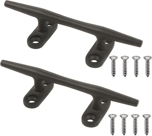 Vista 8 de Boat Cleats 4 inch/5 inch/6 inch/8 inch Marine Dock Cleats Stainless Steel Boat Rope Cleat with Fasteners for Marine, Deck, Nautical Décor plateado