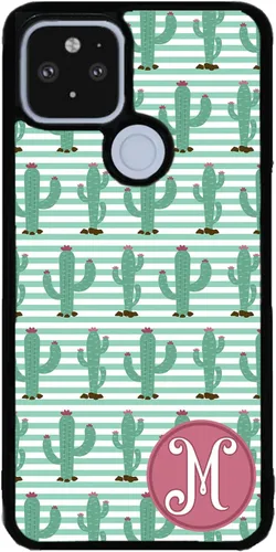Vista 9 de Desert Cactus Plant - Funda de goma negra con inicial personalizada compatible con Google Pixel 10, 10 Pro, 10 Pro XL, 9a, 9 Pro, Pixel 9, Pixel 9