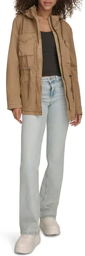 Vista 2 de Levi's Women's Four Pocket Hooded Military Jacket Algodón Camel