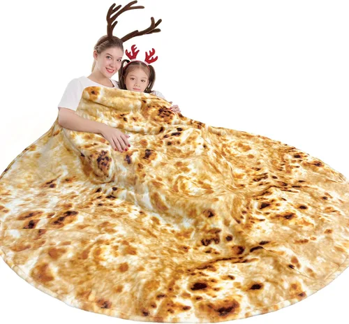 Vista 13 de mermaker Cobija de doble cara con estampado de tortilla para burritos
