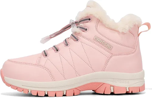 Vista 8 de Botas de nieve de invierno para mujer, botas de invierno para exteriores, cálidas, impermeables, botines para caminar y antideslizantes