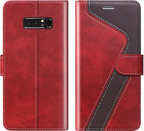 Vista 26 de Funda tipo cartera para Samsung Galaxy Note 8, funda de piel con bloqueo RFID, soporte magnético con tapa abatible, a prueba de golpes, compatible