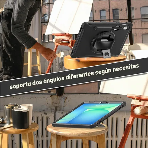 Vista 5 de Junfire Funda para Galaxy Tab S10 Lite/S10 FE/S9 FE 10.9 pulgadas, color Negro