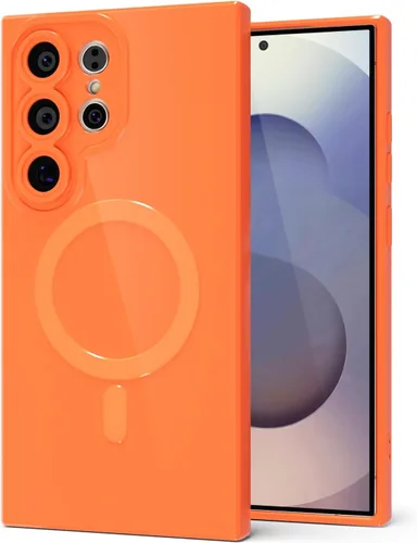 Vista 79 de Svanove Funda magnética de silicona para Samsung Galaxy S22, compatible con Magsafe, bonita funda para mujer, goma de gelatina brillante delgada