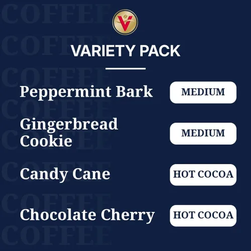 Vista 2 de Victor Allen's Coffee Holiday Favorites - Paquete variado de mezcla de café y cacao caliente, 36 unidades, cápsulas individuales K-Cup y café