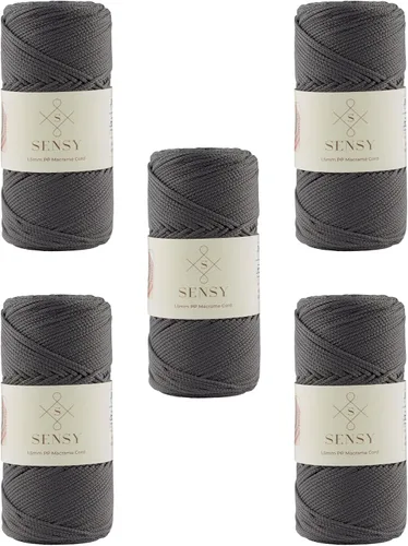 Vista 123 de Sensy Premium Cuerda de Poliéster 1.5mm (0.059 pulgadas) 164 Yardas Cuerda de Polipropileno 100% Cuerda de Macramé 1.5mm Cuerda para Bolsa
