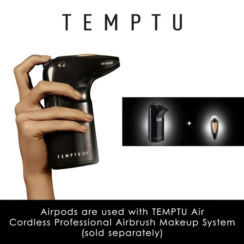 Vista 2 de TEMPTU SilkSphere Airbrush Foundation Airpod: maquillaje de larga duración, cobertura media a completa, base de fórmula 4 en 1, imprimación