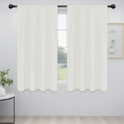Vista 11 de Easy-Going - Cortinas opacas con bolsillo para varilla para dormitorio, cortinas de ventana para oscurecer la habitación para sala de estar
