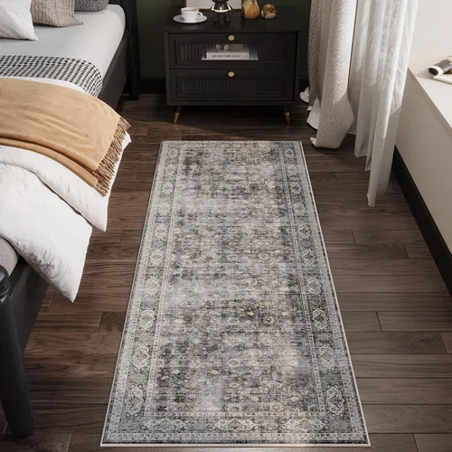 Vista 195 de Rugcomf Alfombra de Entrada de 2'x3' - Patrón Paisley, Tapete para Puerta de Entrada Interior, Floral Vintage, Lavable a Máquina, Alfombra