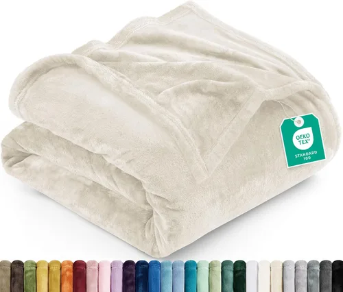 Vista 73 de Utopia Bedding - Manta de vellón de lujo, mullida, antiestática; manta de suave microfibra de 8.8 oz/yd² (300 g/m²) para sofá y cama; tamaño Gris