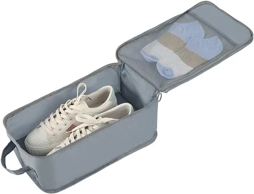 Vista 5 de Belsmi Juego de 8 cubos de embalaje con bolsa de zapatos, organizador de equipaje de viaje, Embalaje