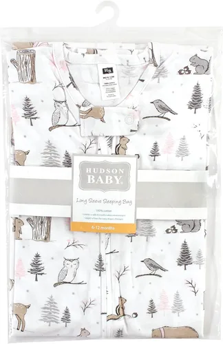 Vista 2 de Hudson Baby Saco de dormir unisex de manga larga de algodón para bebé, bosque de invierno, 12-18 meses