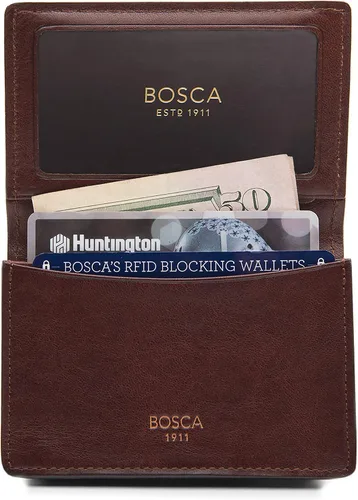 Vista 5 de Bosca - Funda para tarjetas de 2 bolsillos de piel Dolce para hombre