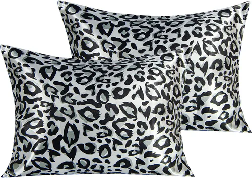 Vista 56 de NTBAY Paquete de 2 fundas de almohada estándar de satén para cabello y piel, lujosas y sedosas fundas de almohada con cierre de sobre, 20 x 26