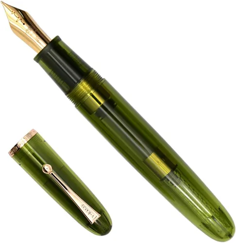 Vista 2 de Jinhao 9019 - Pluma estilográfica acrílica, punta de latido del corazón de 0.020 in con convertidor de tinta, bolígrafo de escritura suave de diseño