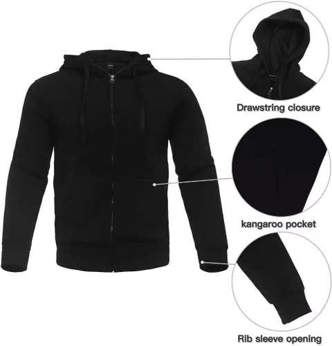 Vista 3 de Conjunto deportivo de forro polar con capucha para hombre, 2 piezas, conjunto casual para correr