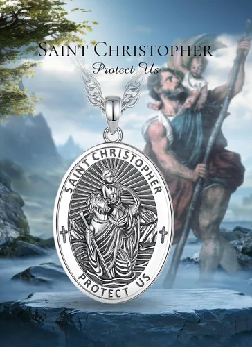 Vista 7 de CELESTIA Medallas de plata de ley 925 San MiguelSan CristóbalSan BenitoSan GabrielVirgen MaríaJesúsCaravacaMetatrónSello de los Siete Arcángeles