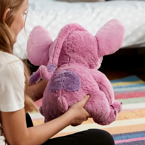 Vista 5 de Disney Store Juguete oficial de ángel mediano suave para niños, personaje de peluche con textura mullida y detalles bordados, orejas flexibles