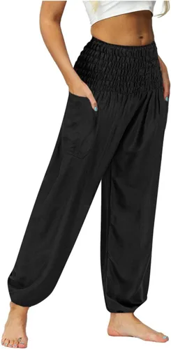 Vista 2 de Pantalones deportivos de cintura alta para mujer, pantalones de entrenamiento y yoga, pantalones de deporte suaves y cómodos