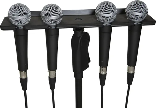 Vista 5 de Gator Frameworks Soporte múltiple para sujetar a (4) micrófonos con cable o inalámbrico (GFW-MIC-4TRAY)