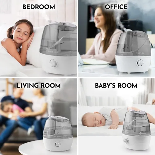 Vista 7 de Zulay Home Humidificadores de niebla fría para dormitorio (tanque de agua de 2.2L) - Humidificadores ultrasónicos silenciosos para habitación grande