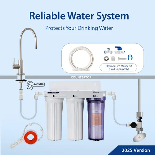 Vista 8 de Sistema de Filtración de Agua iSpring US31 para Beber, Certificado NSF, Filtros de Agua de 3 Etapas, Sin Tanque, Sistema de Filtro de Agua de Alta