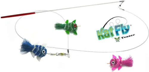 Vista 3 de KatFly - Juego de varitas de juguete para gatos - Mini pez payaso (Juego 1)