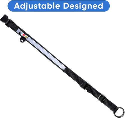 Vista 3 de Pawtitas Cuello ajustable reflectante para perro, Collar para perro acolchado, Negro