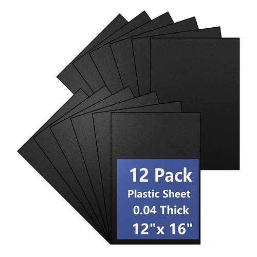 Vista 9 de Paquete de 6 hojas de plástico negro de 8 x 12 x 0.04 pulgadas, hojas de plástico flexibles de alta resistencia, panel de plástico negro