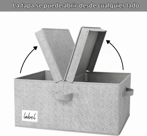 Vista 5 de GRANNY SAYS - Contenedores de almacenamiento extra grandes con tapas Gris ceniza