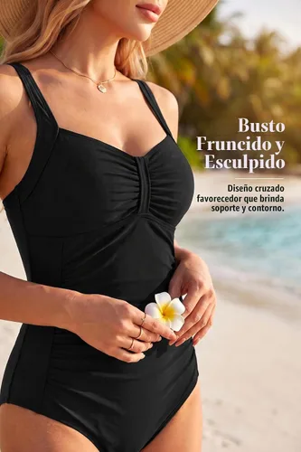 Vista 2 de Tempt Me Trajes de baño de una pieza con control de abdomen Negro