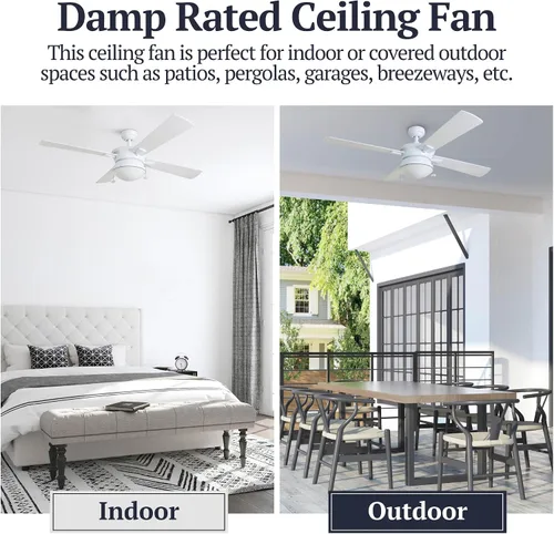 Vista 4 de Prominence Home Auletta - Ventilador de techo contemporáneo para interiores y exteriores de 52 pulgadas con luz, cadena de tracción, opciones