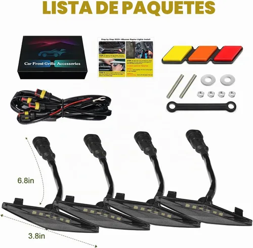 Vista 7 de 4 piezas de luces LED Amber para parrilla de 2014-2019 Toyota 4runner TRD Pro SR5 Off-Road Limited, luces Raptor para 4Runner TRD Pro 2020-2024 solo