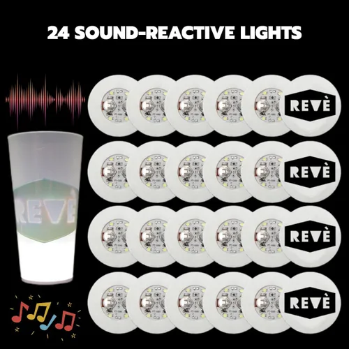 Vista 3 de ReVè Luces adhesivas LED reactivas con sonido – Paquete de 24