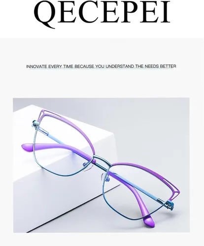 Vista 6 de Gafas de luz azul Cateye - Lentes falsos para mujer, antifatiga ocular, lentes transparentes